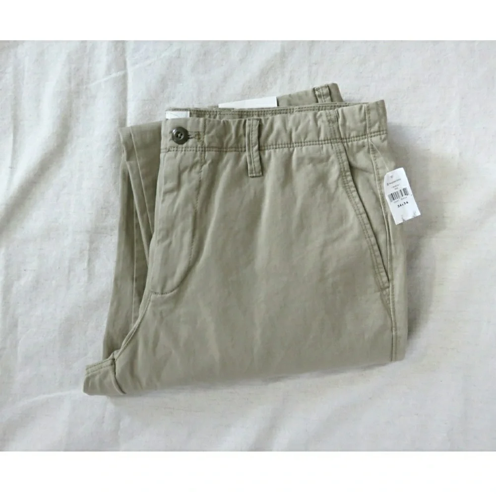 GAP Straight Leg Pants Work Career Uniform Khaki Tan Chino 34 x 34 NEW